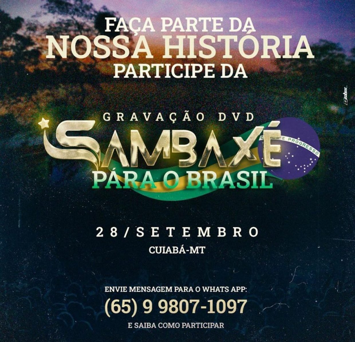 DVD 'Sambaxé para o Brasil' será gravado no dia 28 de setembro em Cuiabá - Blog da Roseli DVD 'Sambaxé para o Brasil' será gravado no dia 28 de setembro em Cuiabá - Blog da Roseli